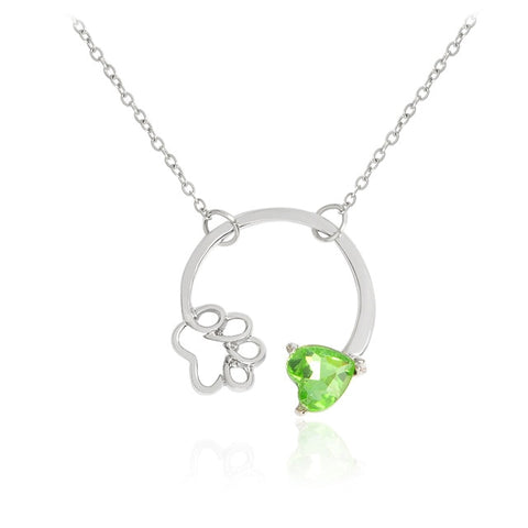 Paw Birthstone Necklace