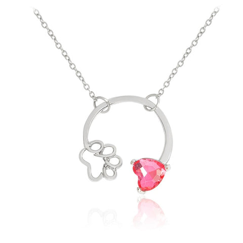 Paw Birthstone Necklace