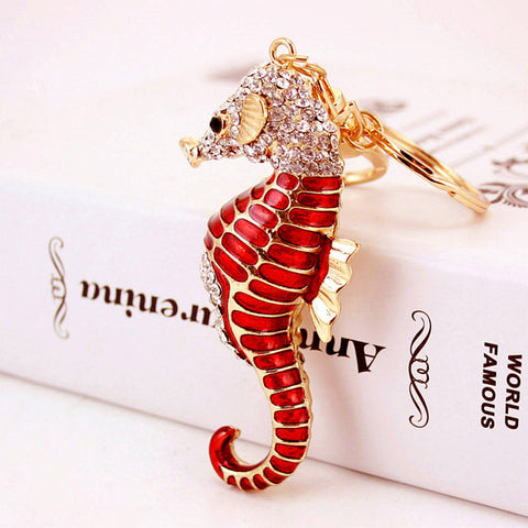 Crystal Seahorse Keychain