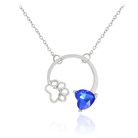 Paw Birthstone Necklace