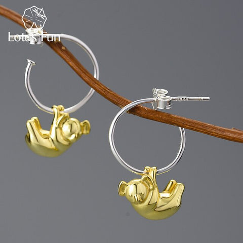 Koala Round Hoop Earrings
