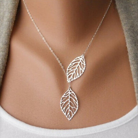 Free double leaf necklaces