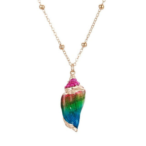 Rainbow Gold Shell Necklace
