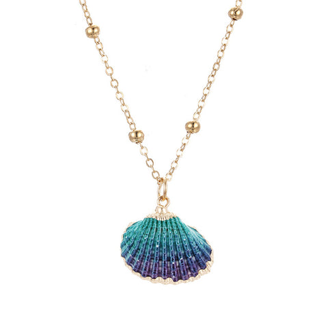 Blueish dark Shell Necklace