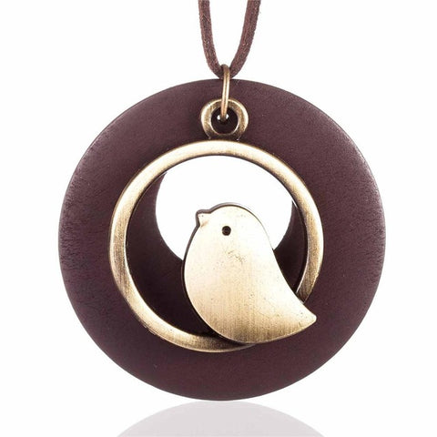 Cute wood Bird Necklace
