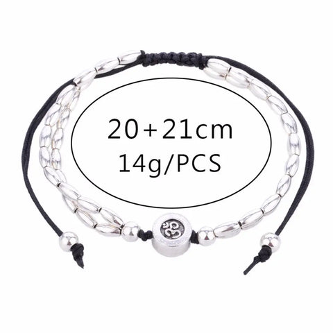 2 pcs Starfish and Mandala Anklet