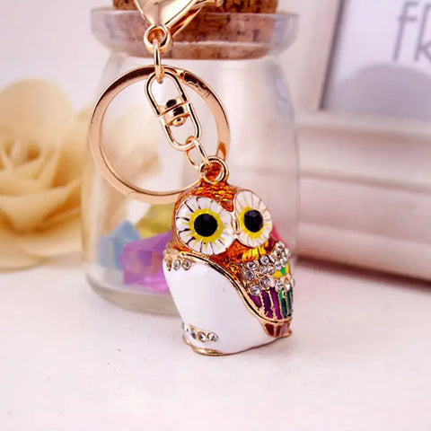3D crystal Owl Keychain