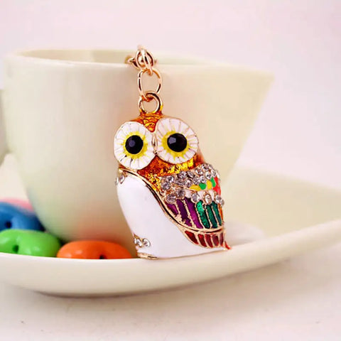 3D crystal Owl Keychain