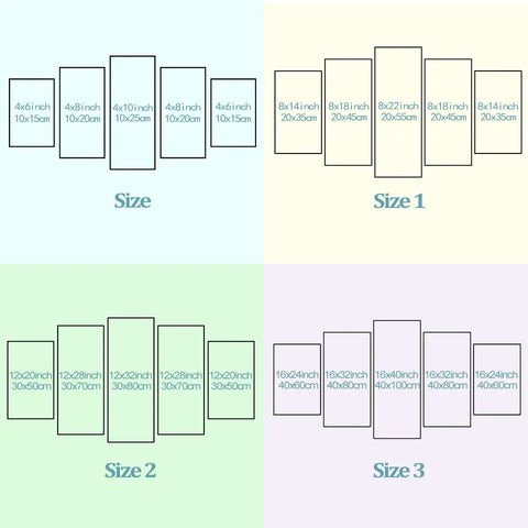 5 Panel Cheetah Wall Canvas