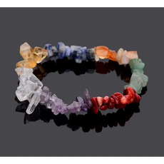 7 Chakra Chipped Stone Bracelet