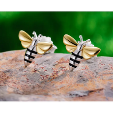 925 Sterling Silver Bee Earrings