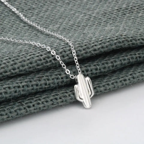 925 Sterling Silver Cactus Necklace