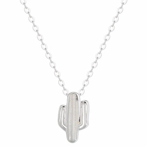 925 Sterling Silver Cactus Necklace