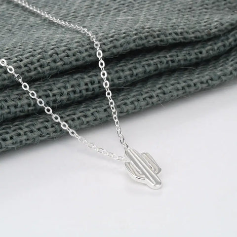 925 Sterling Silver Cactus Necklace