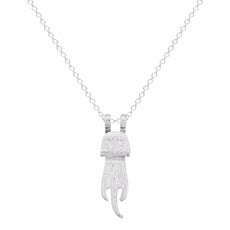925 Sterling Silver Lovely Cat Necklace