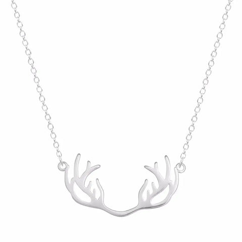 925 Sterling Silver Lovely Deer Antler Necklace