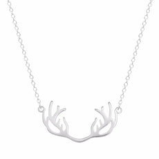 925 Sterling Silver Lovely Deer Antler Necklace