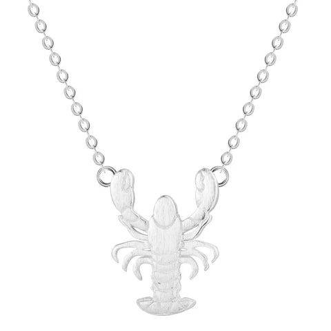925 Sterling Silver Lovely Lobster Necklace