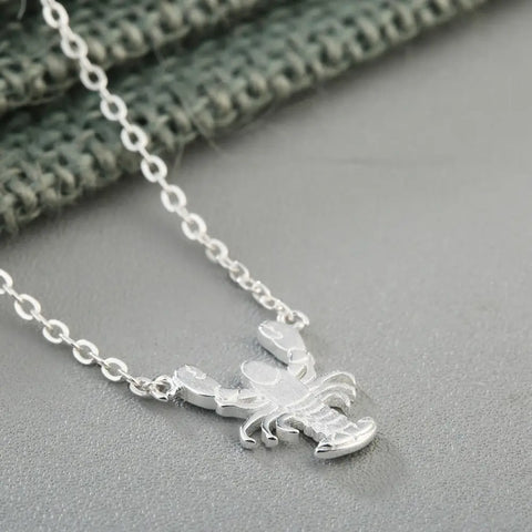 925 Sterling Silver Lovely Lobster Necklace
