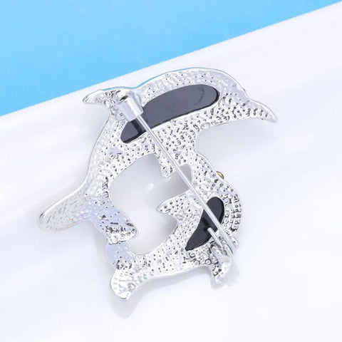 Abalone Shell Dolphin Brooch