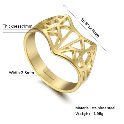 Anillos de zorro de Animal salvaje hueco para mujer, anillos abiertos para dedos ajustables de acero inoxidable, joyería de aniversario de boda|Anillos|
