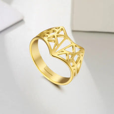 Anillos de zorro de Animal salvaje hueco para mujer, anillos abiertos para dedos ajustables de acero inoxidable, joyería de aniversario de boda|Anillos|