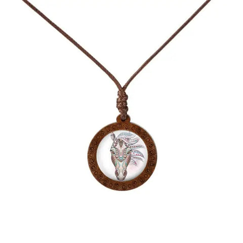 Animal Art  Wood Necklace