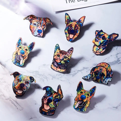 "Animal Love" Acrylic Brooch