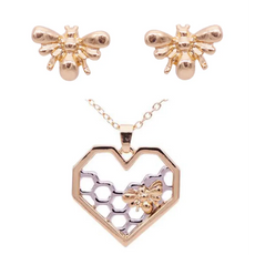 Bee Necklace And Earrings Set