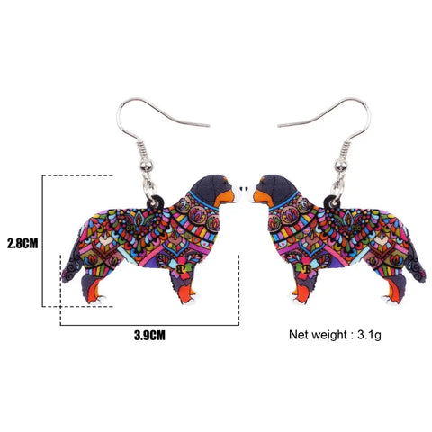 Bernese Mountain Dog Acrylic Earrings