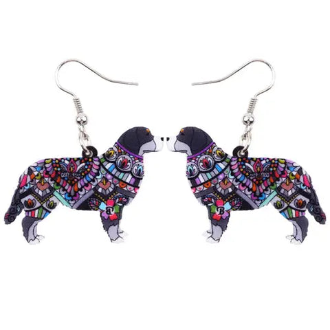 Bernese Mountain Dog Acrylic Earrings