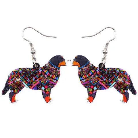 Bernese Mountain Dog Acrylic Earrings