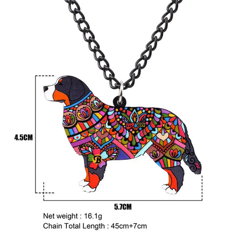 Bernese Mountain Dog Acrylic Necklace