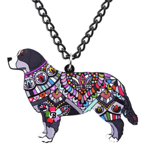 Bernese Mountain Dog Acrylic Necklace
