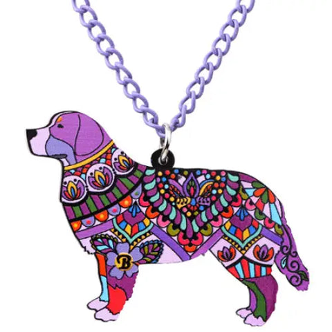 Bernese Mountain Dog Acrylic Necklace
