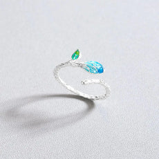 Blue Leaf Ring