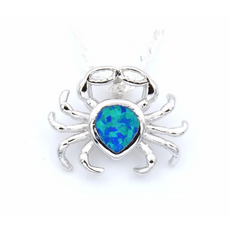 Blue Opal Crab Necklace