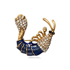 Blue Prawn Brooch