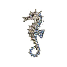 Blue Seahorse Brooch