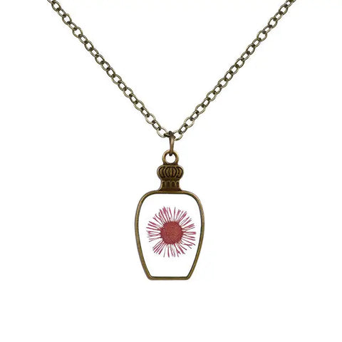 Bottle Shaped Big Flower Necklace