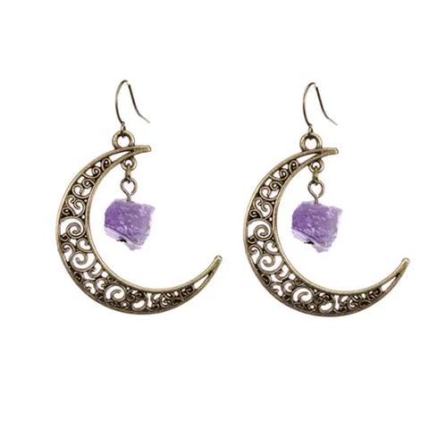 Bronze Moon Crystal Earrings