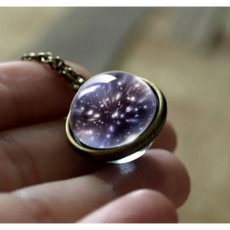 Bronze Outer Space Double Glass Necklace