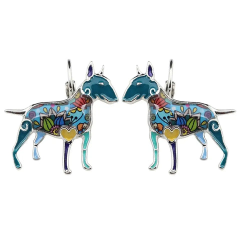 Bull Terrier Multicolor Earrings
