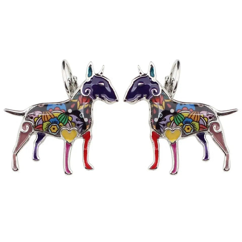 Bull Terrier Multicolor Earrings