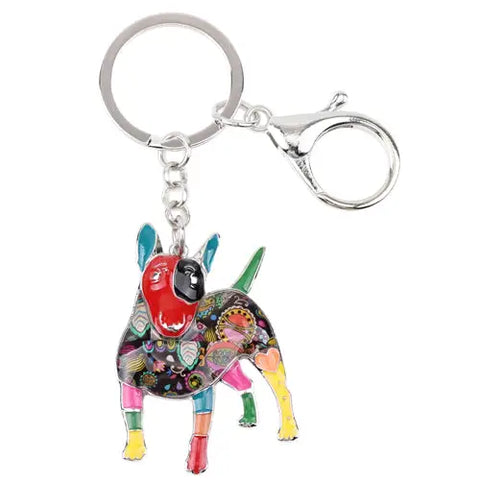 Bull Terrier Multicolor Keychain