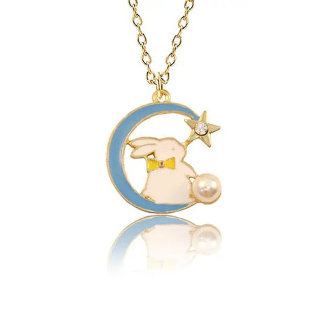 Bunny Night Enamel Necklace