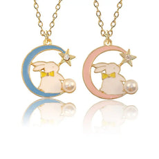 Bunny Night Enamel Necklace