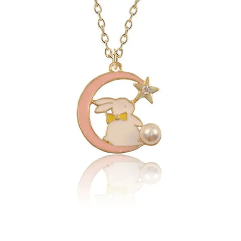 Bunny Night Enamel Necklace