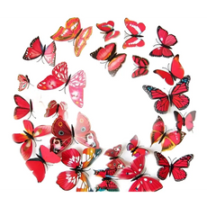 Vibrant red pink butterfly wall decals symbol of love transformation