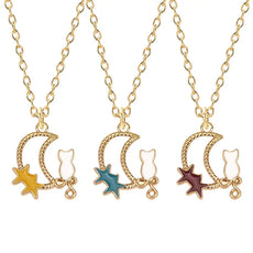 Cat Night Enamel Necklace